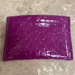 COACH Purple Shine Pattern Card Holder